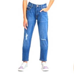 Art Class Girls High-Rise Distressed Tapered Cropped Medium Wash Jeans sz 10 NWT